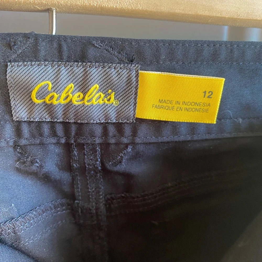 Cabela’s Size 12 Black Chino Shorts 7” Inseam 98% Cotton High Waist 36” Waist - Picture 4 of 11